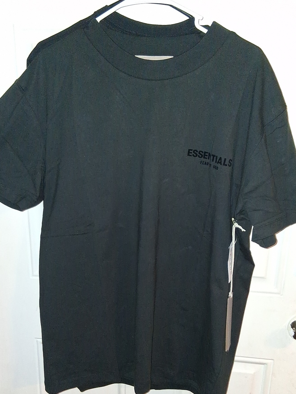 Essentials Black Minimal Chest Logo Short Sleeve Tee